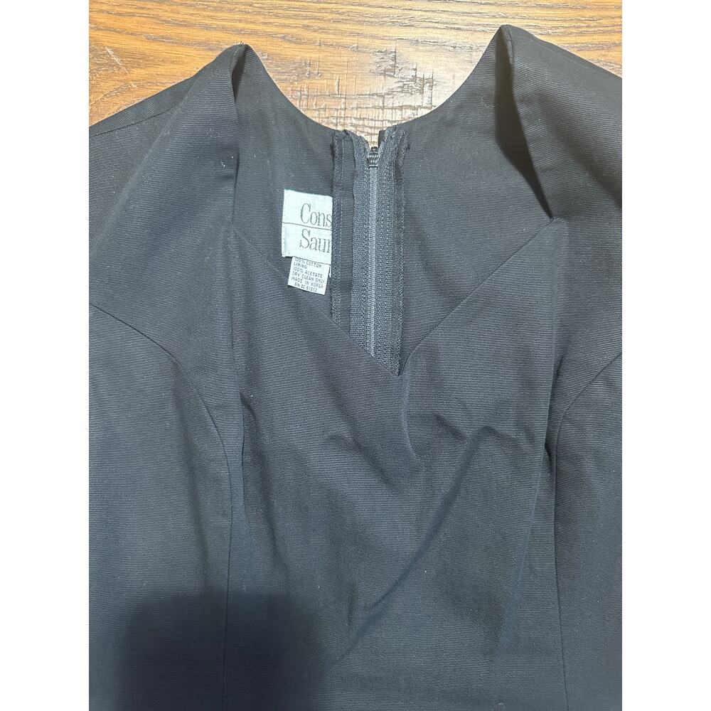 Vintage Constance Saunders Black Cotton Dress - Picture 4 of 5